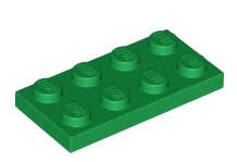 LEGO Parts 2 x 4 Plate Green
