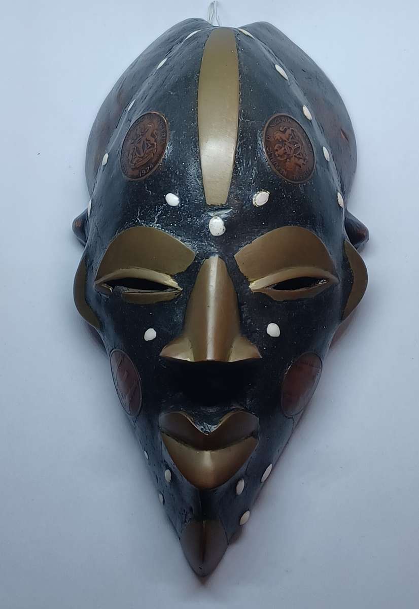 Vintage African Hand Crafted Nigerian Tribal Mask (c1970)