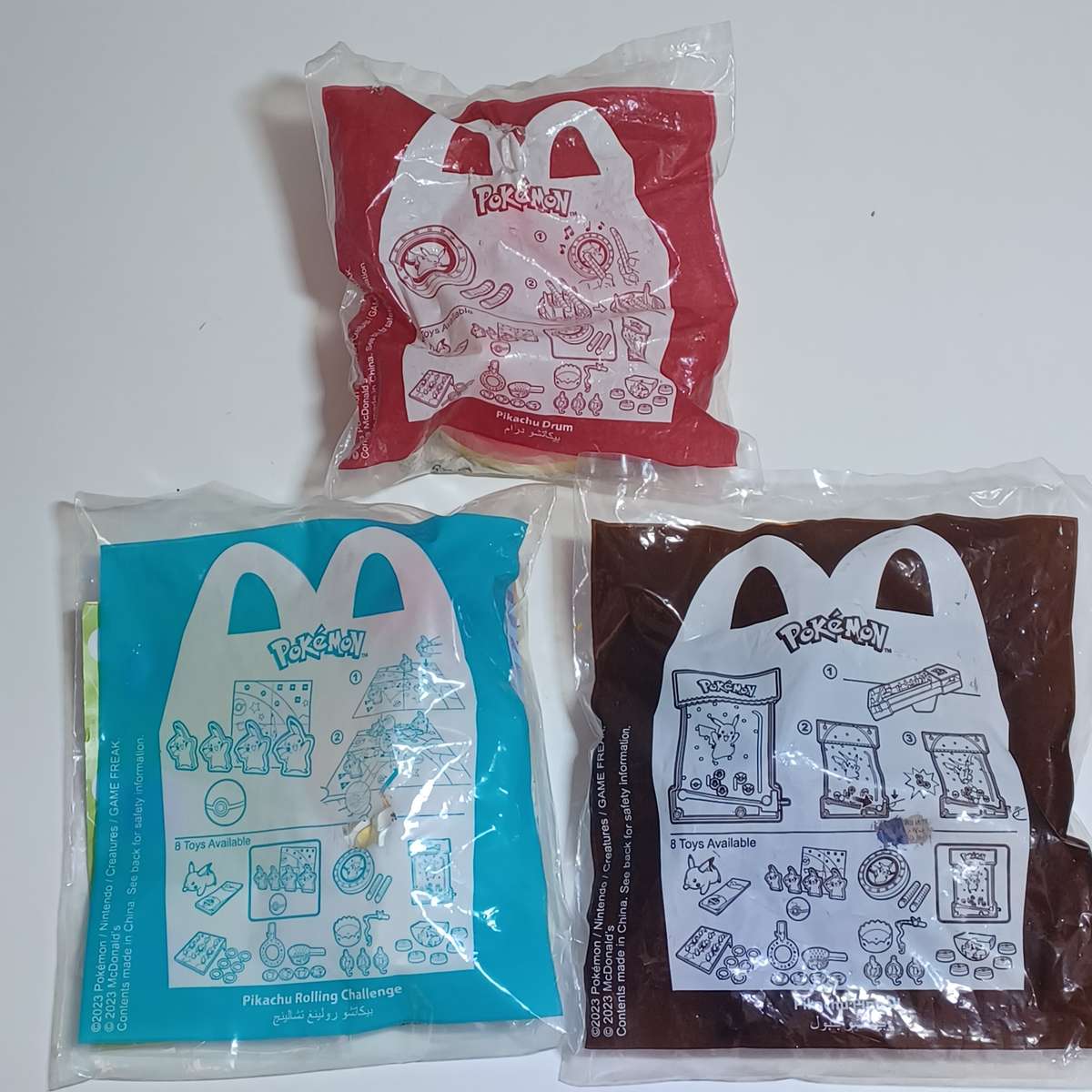 Mcdonalds POKEMON Happy Meal Toys - Still sealed x 3