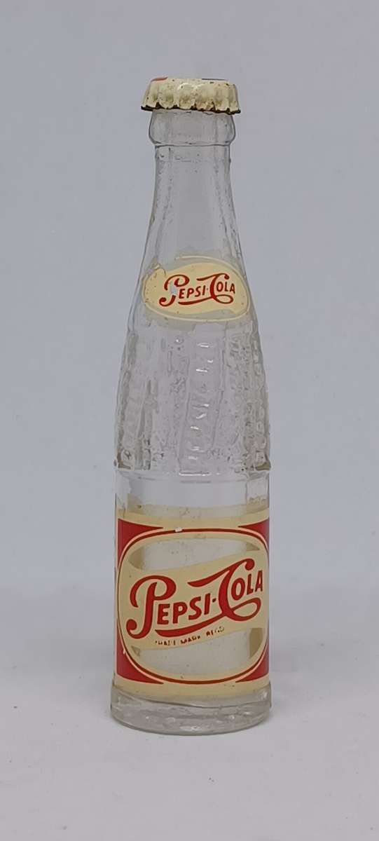 Vintage Pepsi Cola Miniature Glass Bottle with lid (8cm)