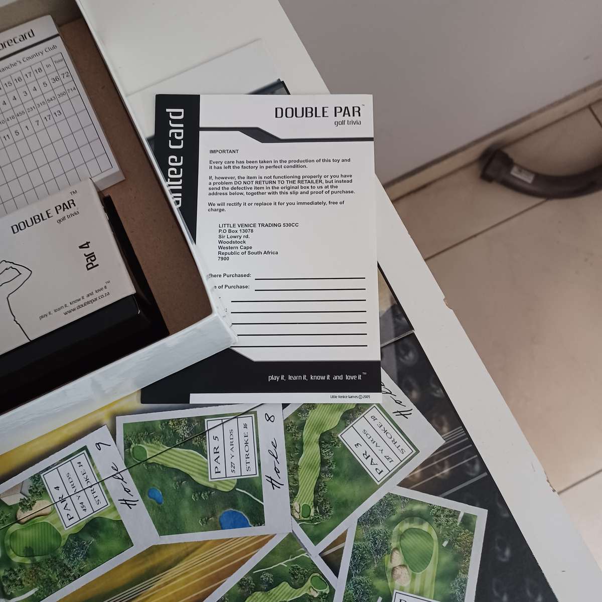 Double Par Golf Trivia Board Game