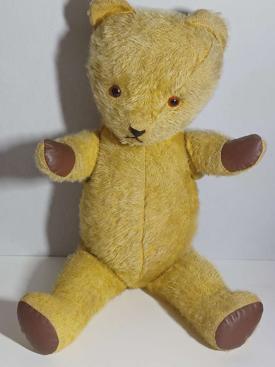 Large Vintage Jointed Teddy Bear with sound box growler / Circa 1930s -1950s (60cm)