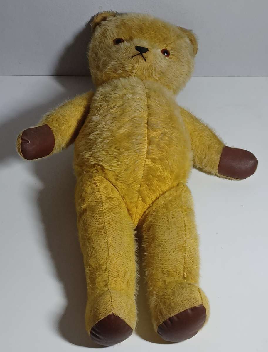Large Vintage Jointed Teddy Bear with sound box growler / Circa 1930s -1950s (60cm)