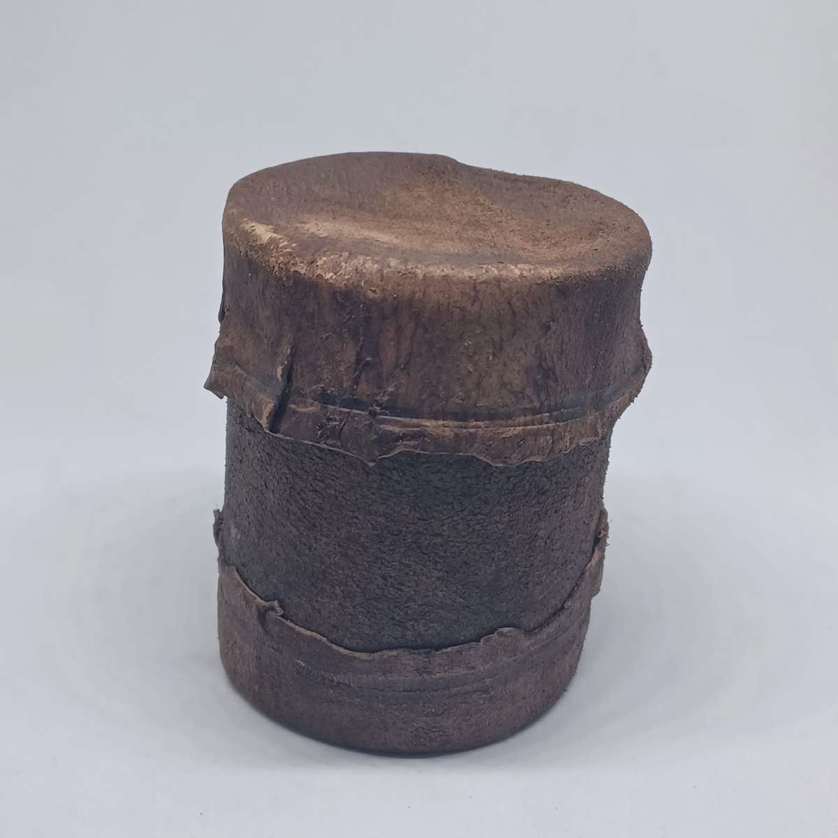 Vintage African Poker game set in impala leather container (7.2cm x 6cm)