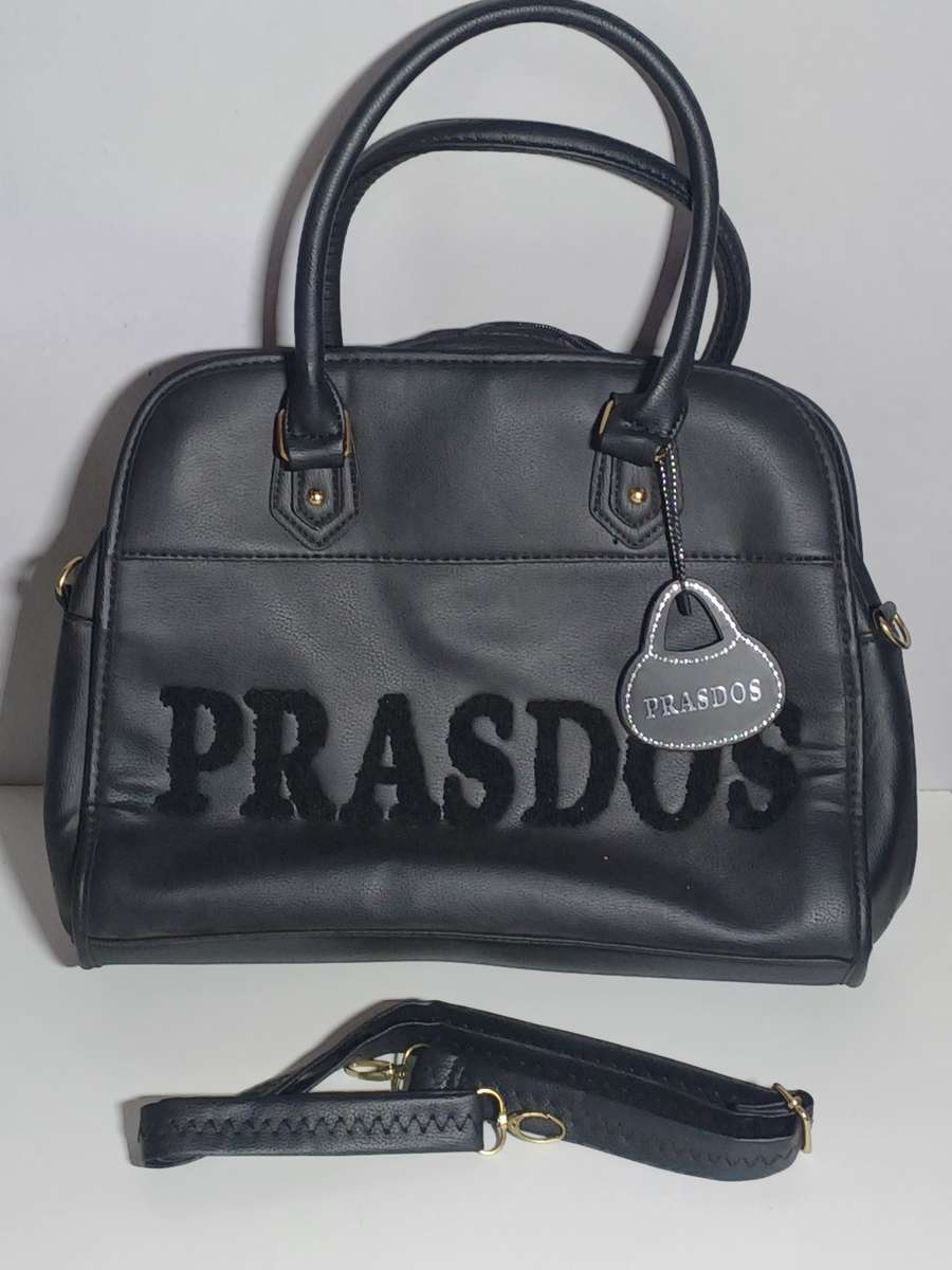 Black Prasdos Womens Hand bag with shoulder strap (42 x 28cm) unused