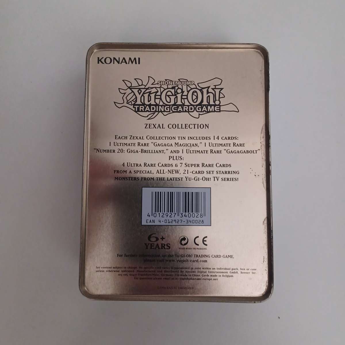 YU-GI-OH! KONAMI SHONEN JUMP ZEXAL COLLECTION TIN BOX EMPTY