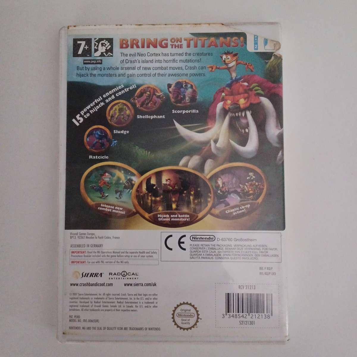 Crash Of The Titans Nintendo Wii 2007 with booklet  (tested working)