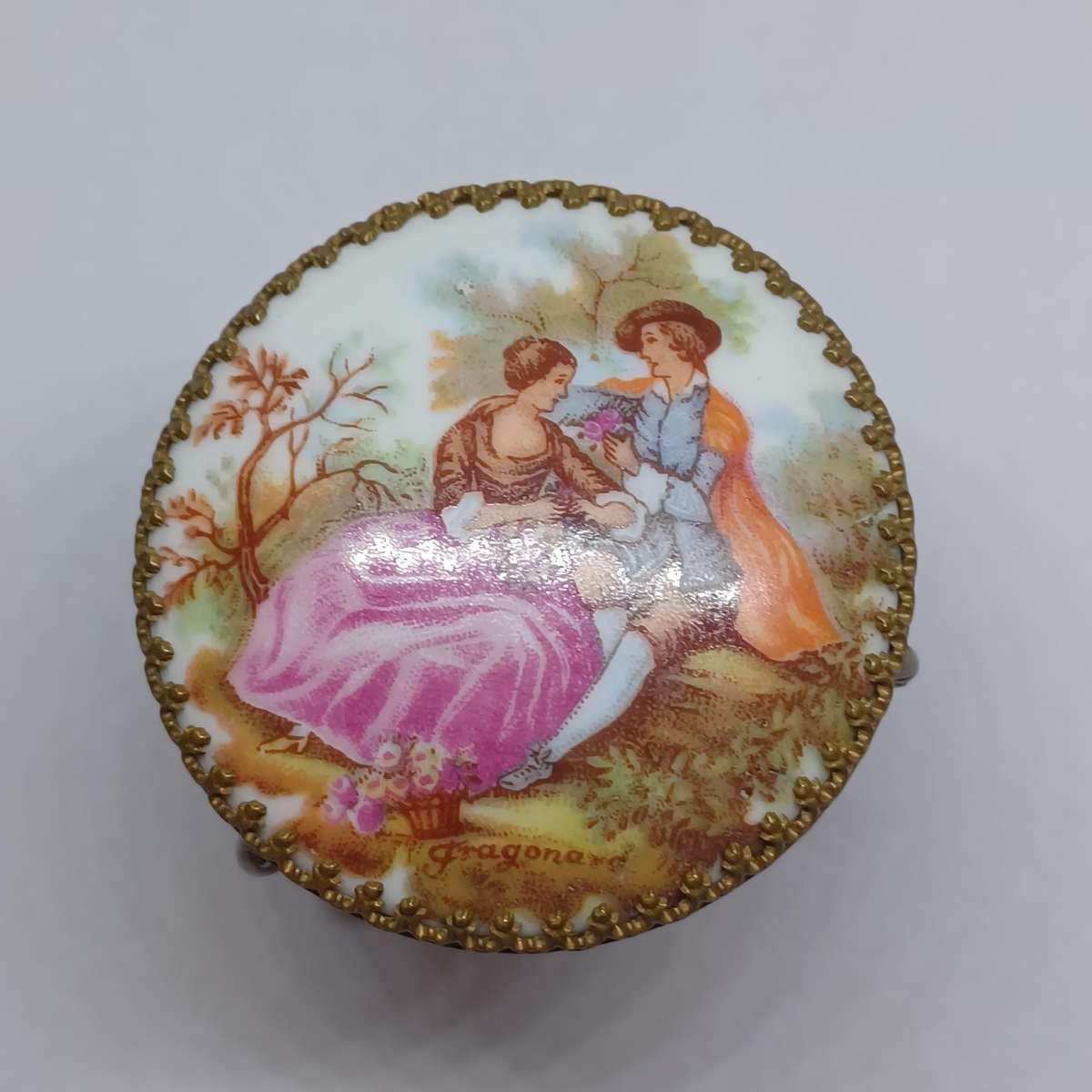 Early 1900's Limoges France Miniature Doll House Courting Set 3 pcs "Fragonard"