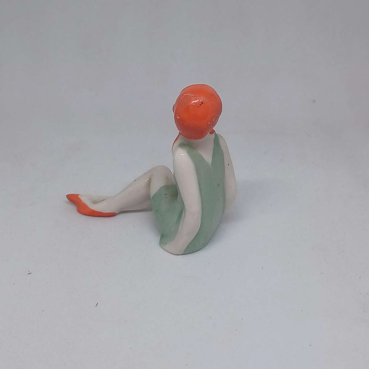 Art Deco porcelain figurine of a "Bathing Beauty" or "Bathing Belle"