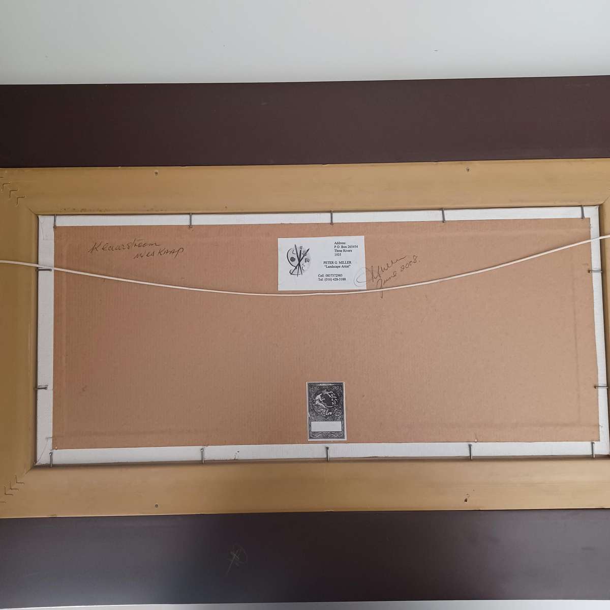 PETER G MILLER !! '08 Framed Vintage Oil on Board - Landscape Art - "Klaarstroom" - Signed