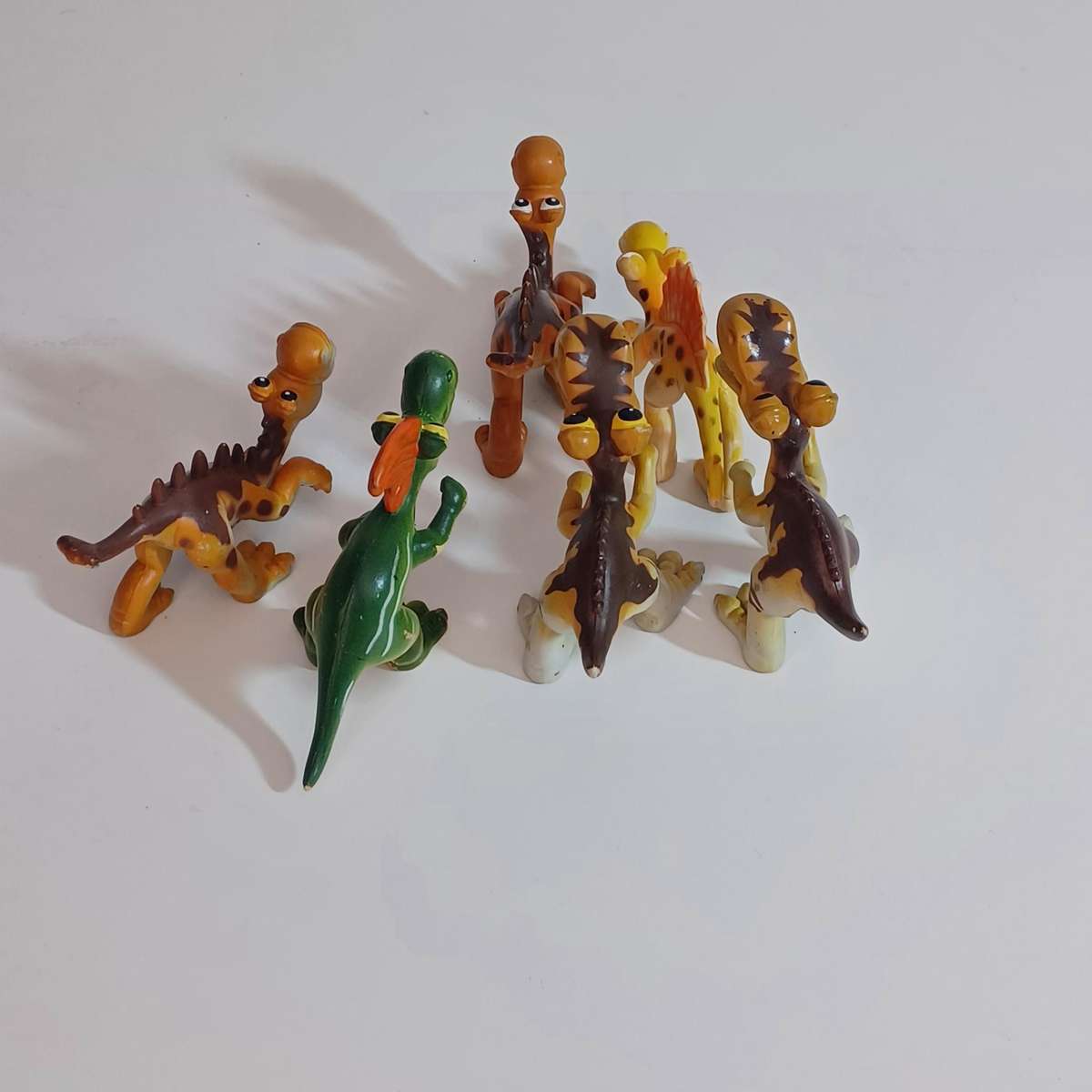 Gosnell Vintage Dinosaur Toys PVC Figures Dino Cartoon Big Eyes