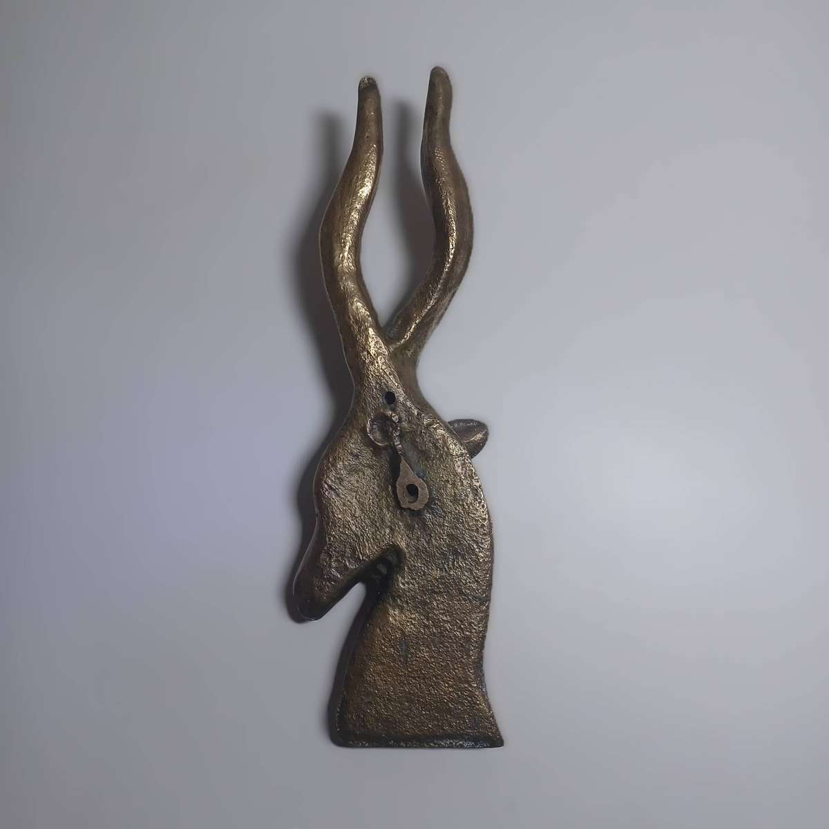 Heavy Cast Brass Kudu Head Wall Piece (29cm x 8.5cm)
