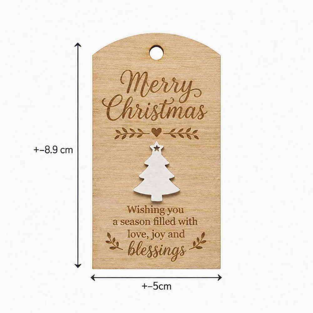 Personalised Wooden Gift tag - oak veneer mdf SET of 5