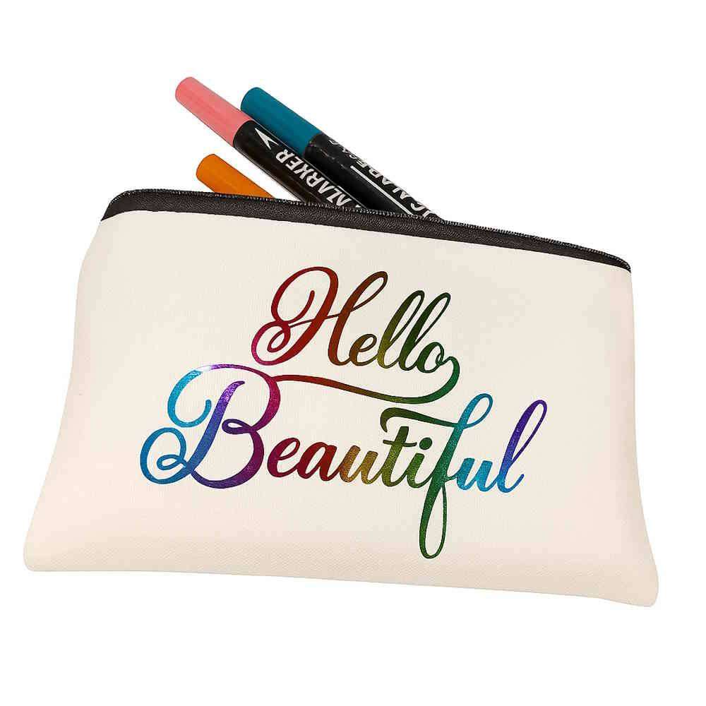 Multi-Purpose Canvas Pouch | Makeup Bag | Stationery Pouch | Travel Gift Idea | Handmade Zipper Bag