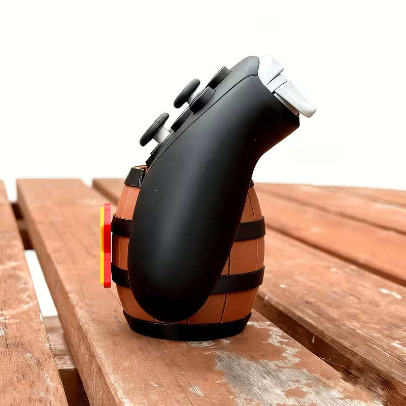 3D-printed Barrel-shaped, Controller Stand