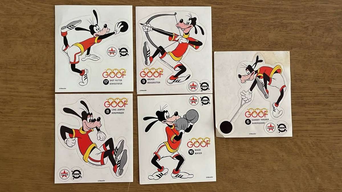 Caltex Goofy Olympics Sticker x 5