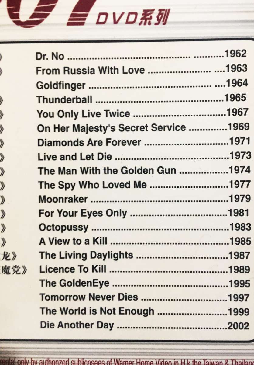 James Bond 007 full collection Box Set 20 DVD, Vol 1-20