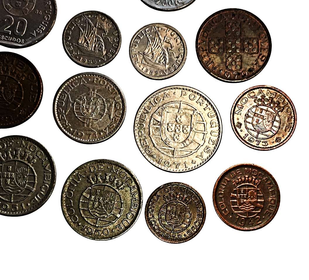 Lot of 20 Rare Collectable Coins from Republic of Portugal from 1940 to 2019 + 20 South African Coin