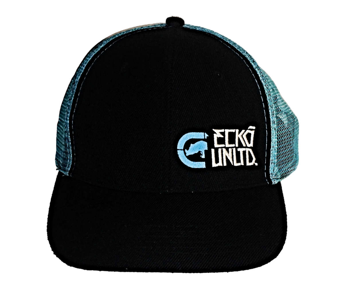 Ecko Unltd Men's Flat Bill Adjustable Snapback Hat  Black & Baby Blue