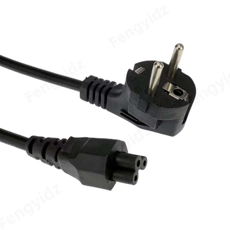 EU Power Cable Laptop 3-pin Power Adapter Cord Charger Plug Extension