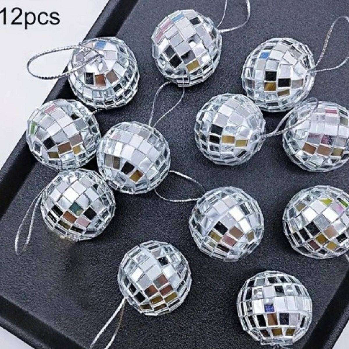 12 Piece 4cm Mirror Ball for Disco, Wedding or Party Reflective Round Hanging Decoration