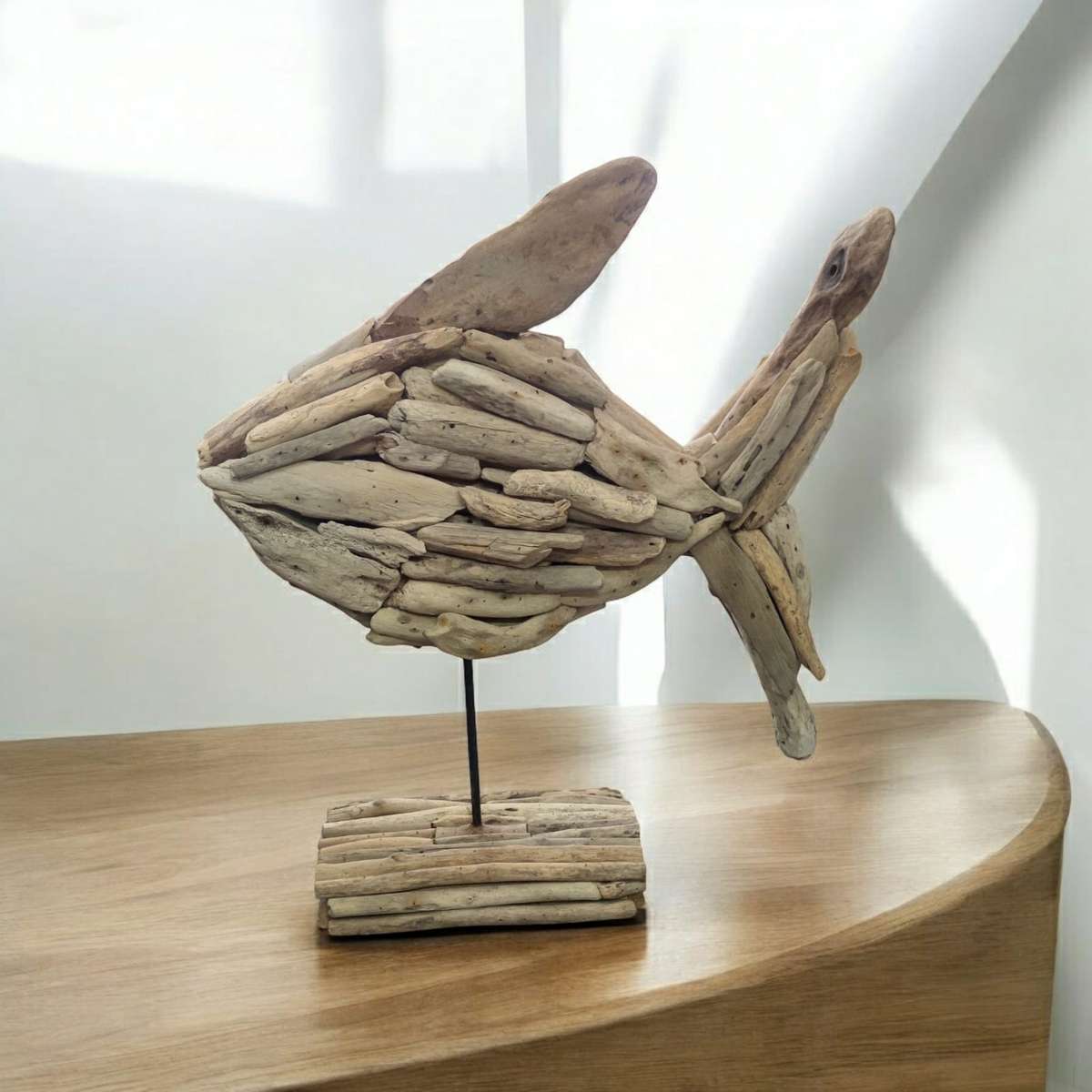 Driftwood Handmade Fish Sculpture Ornament Decor Home Decor Gift