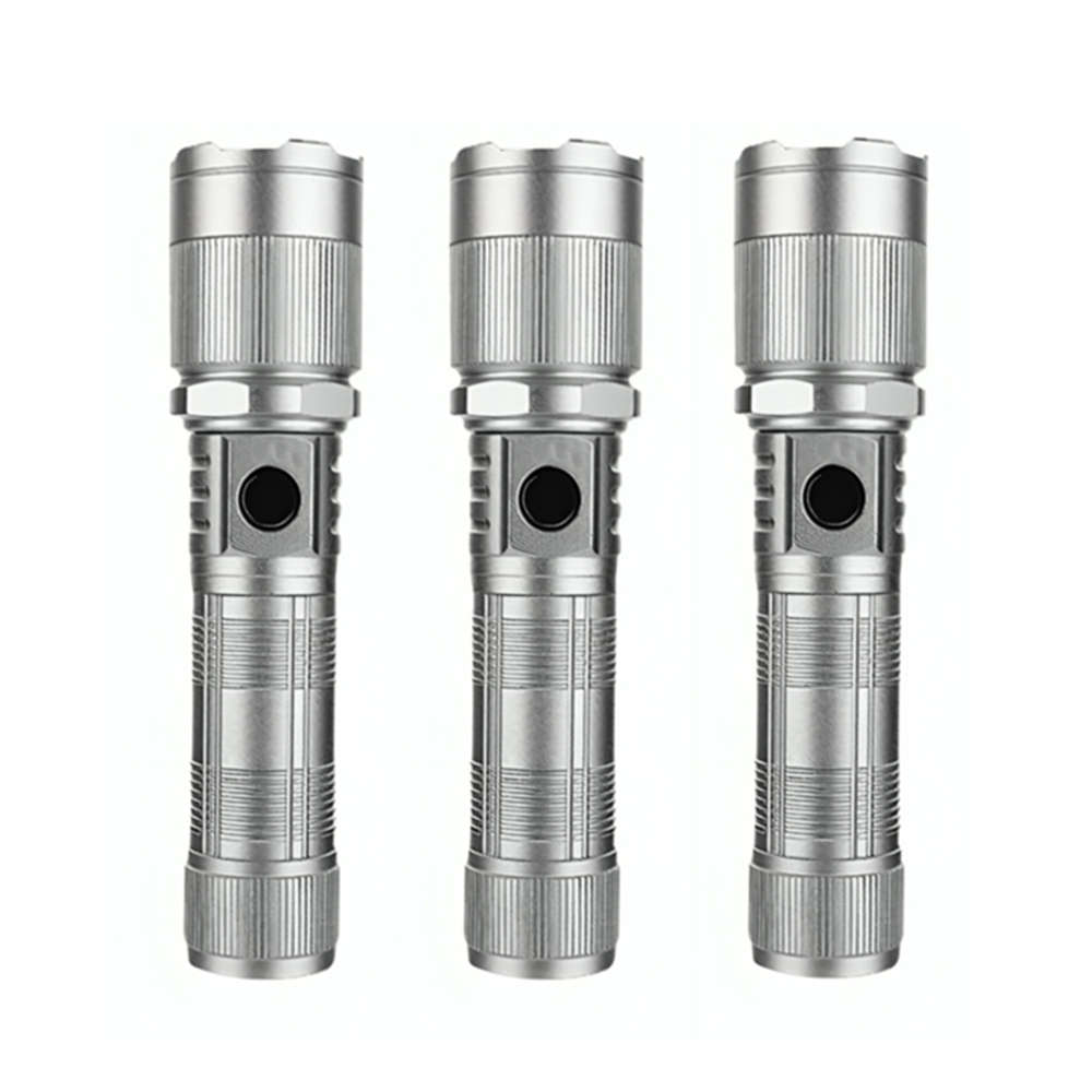 14 LED portable Mini Flashlight Torch - Pack of Three - Silver