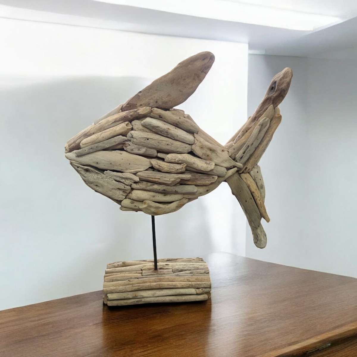 Driftwood Handmade Fish Sculpture Ornament Decor Home Decor Gift