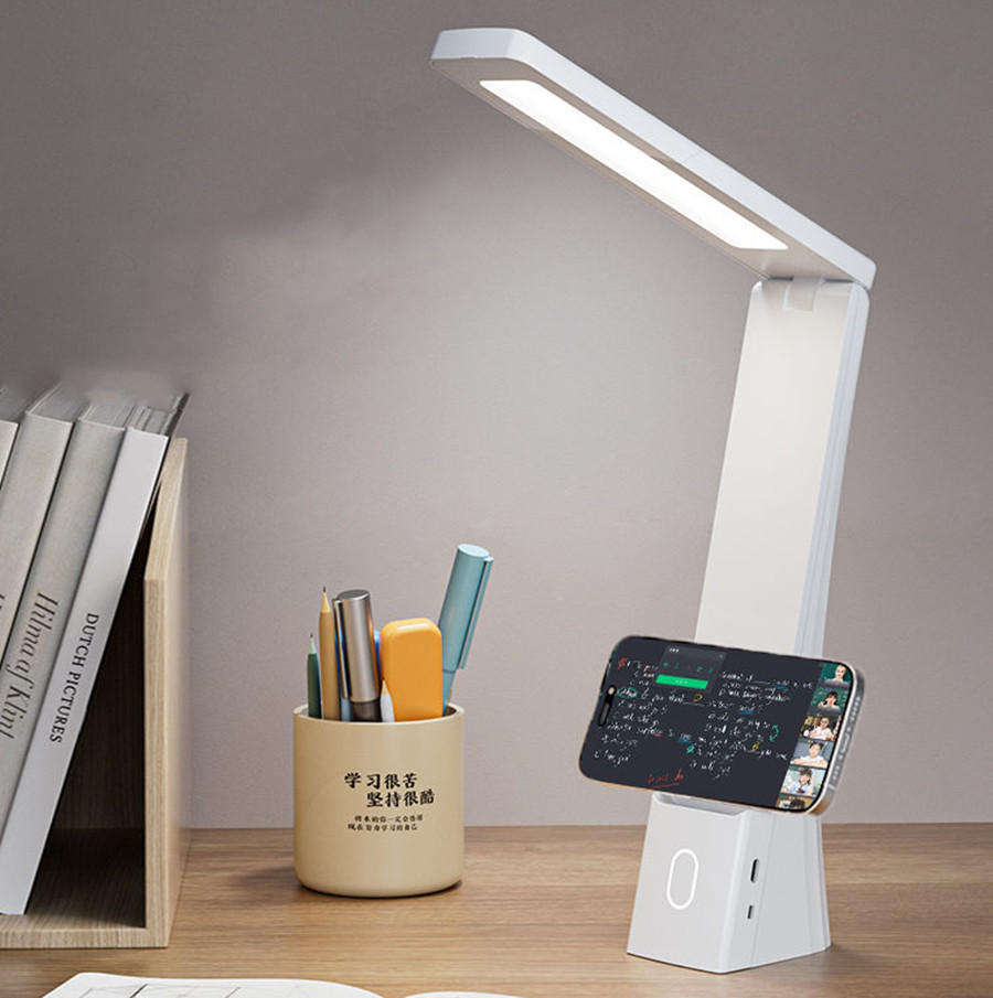 Rechargeable Natural White Warm Light LED Flexible Desk Study Light Bedside Lamp - Touch Control