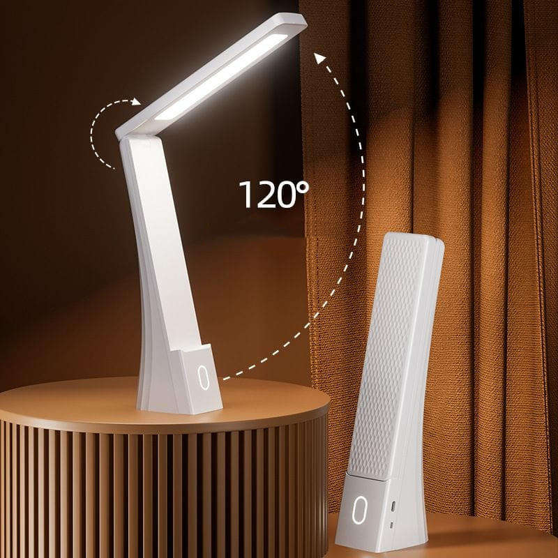 Rechargeable Natural White Warm Light LED Flexible Desk Study Light Bedside Lamp - Touch Control