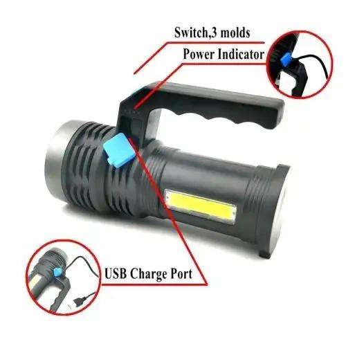 2 Pack Outdoor Flashlights Searchlight Rechargeable LED Spotlight for Camping Walking Dogs