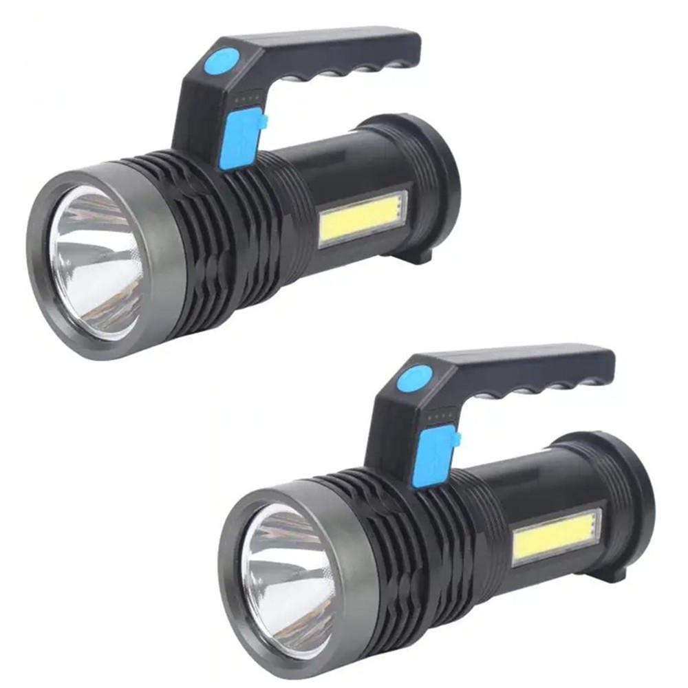 2 Pack Outdoor Flashlights Searchlight Rechargeable LED Spotlight for Camping Walking Dogs