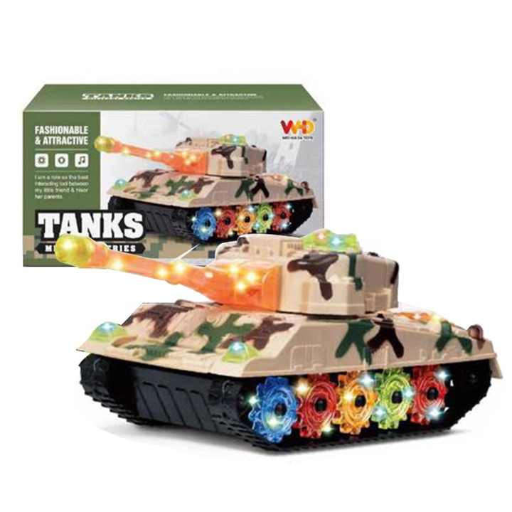 Military Force Army Tank - Kids military simulation electronic universal toy tank with light music