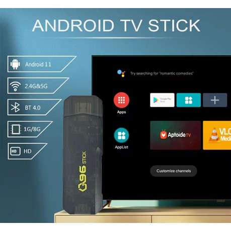 4K Ultra HD TV Stick Q96 Android Tv Stick. Android 11