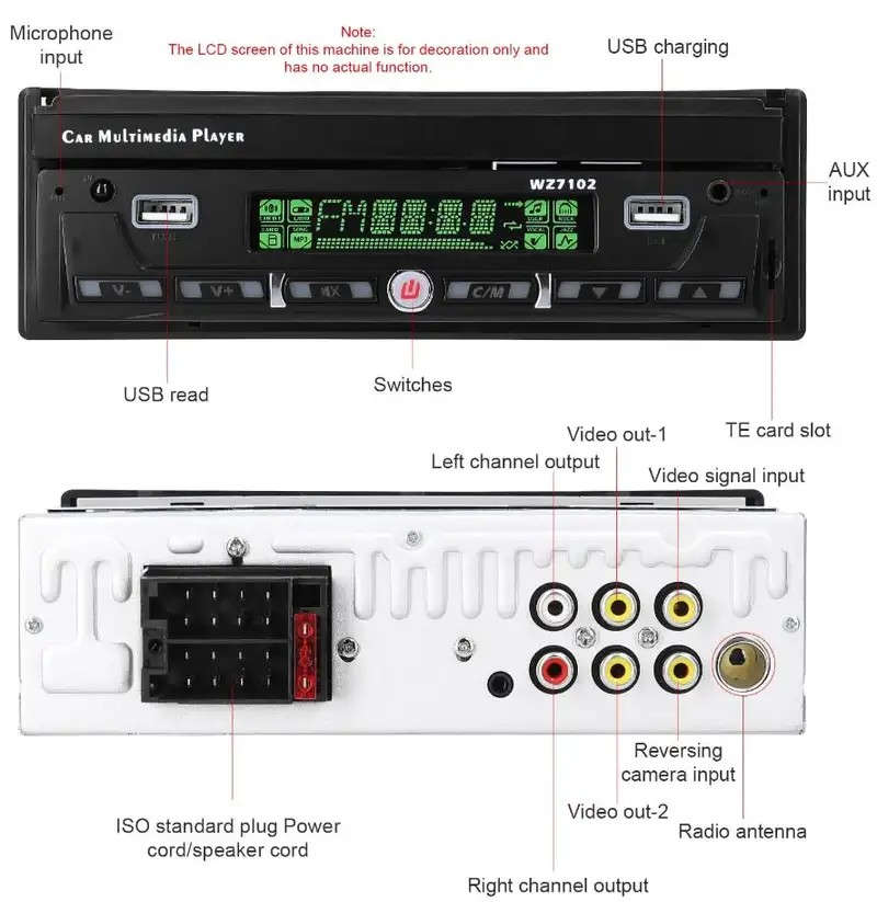 7 Inch Single BT Din BT MP5 Player with Touchscreen Car Stereo FM Radio android Mirror link