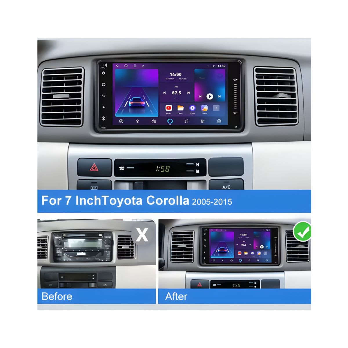 7 Inch Universal Android Touch Screen For Car MP5 Double Din Car Radio toyota