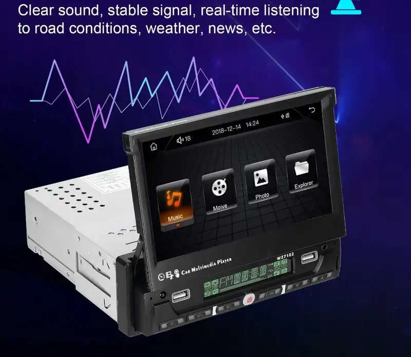 7 Inch Single BT Din BT MP5 Player with Touchscreen Car Stereo FM Radio android Mirror link