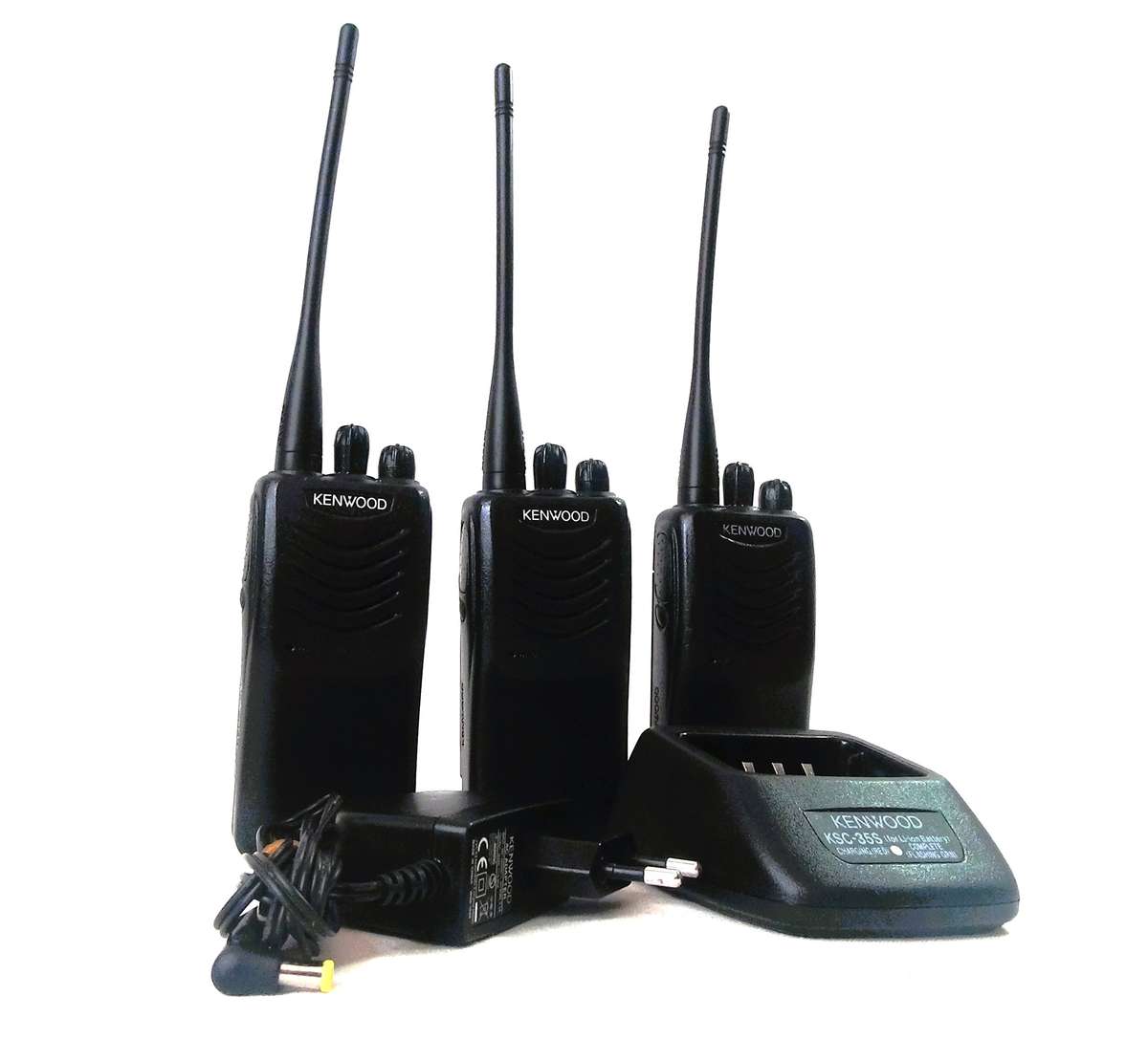 3 x Kenwood TK 3000 UHF FM Radio Transceiver with 1 x power supply and 1 x Desk top Base