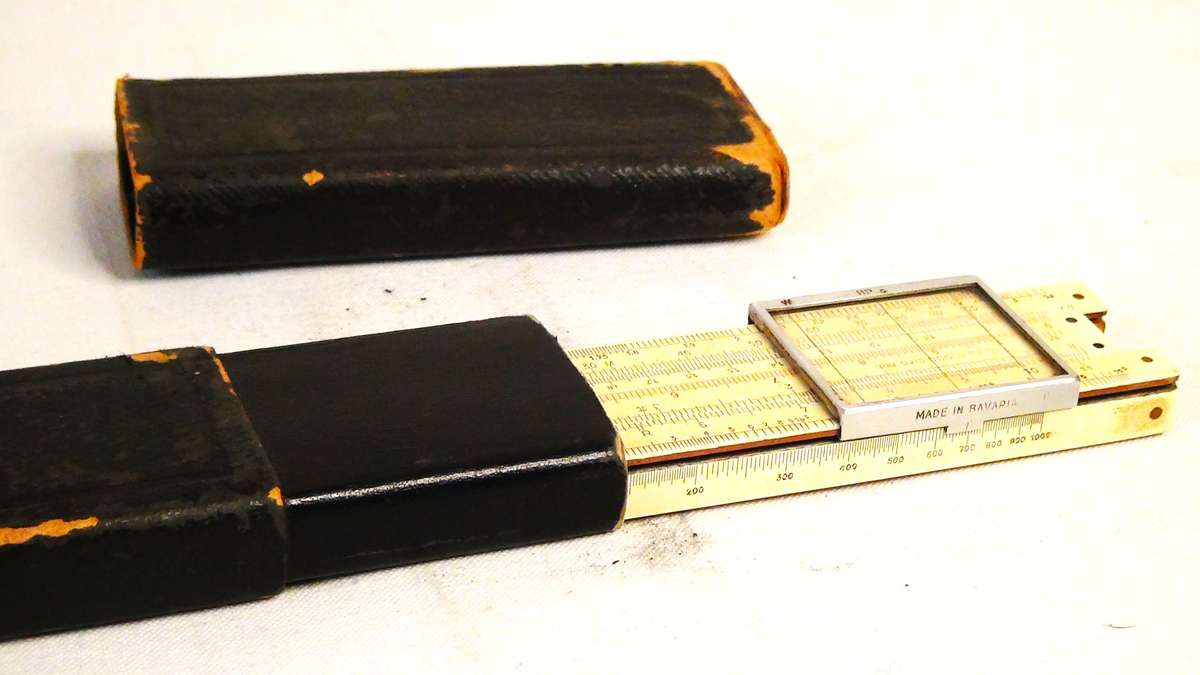 Vintage Slide Rule Faber-Castell ELECTRO 1/98/398 DRGM, Made in Bavaria Germany w/Case