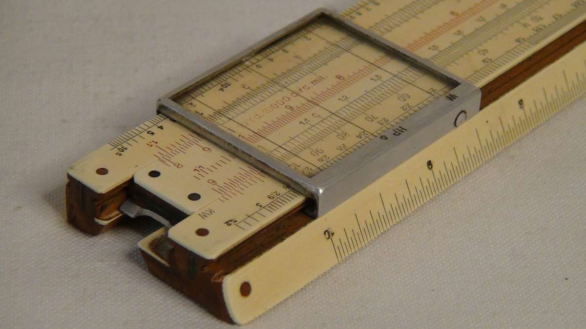 Vintage Slide Rule Faber-Castell ELECTRO 1/98/398 DRGM, Made in Bavaria Germany w/Case