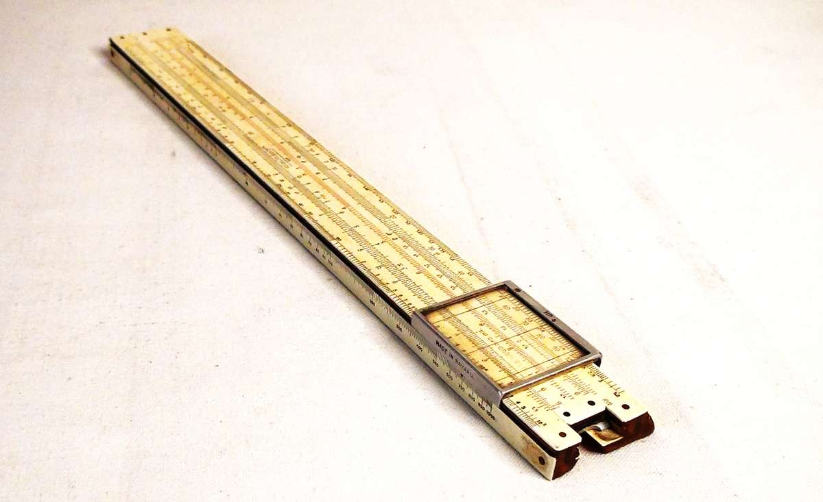 Vintage Slide Rule Faber-Castell ELECTRO 1/98/398 DRGM, Made in Bavaria Germany w/Case