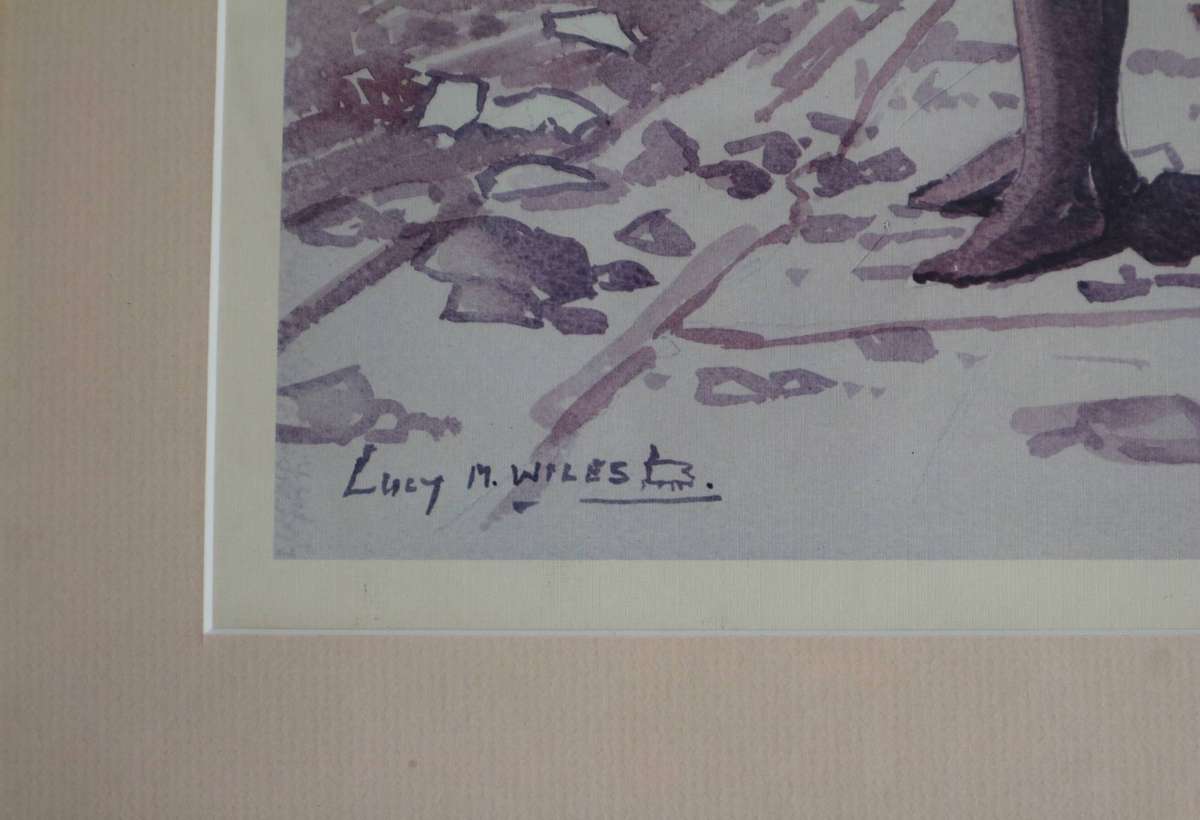 Painting by Lucy.M.Wiles - Little Boy And Girl with white Ducks