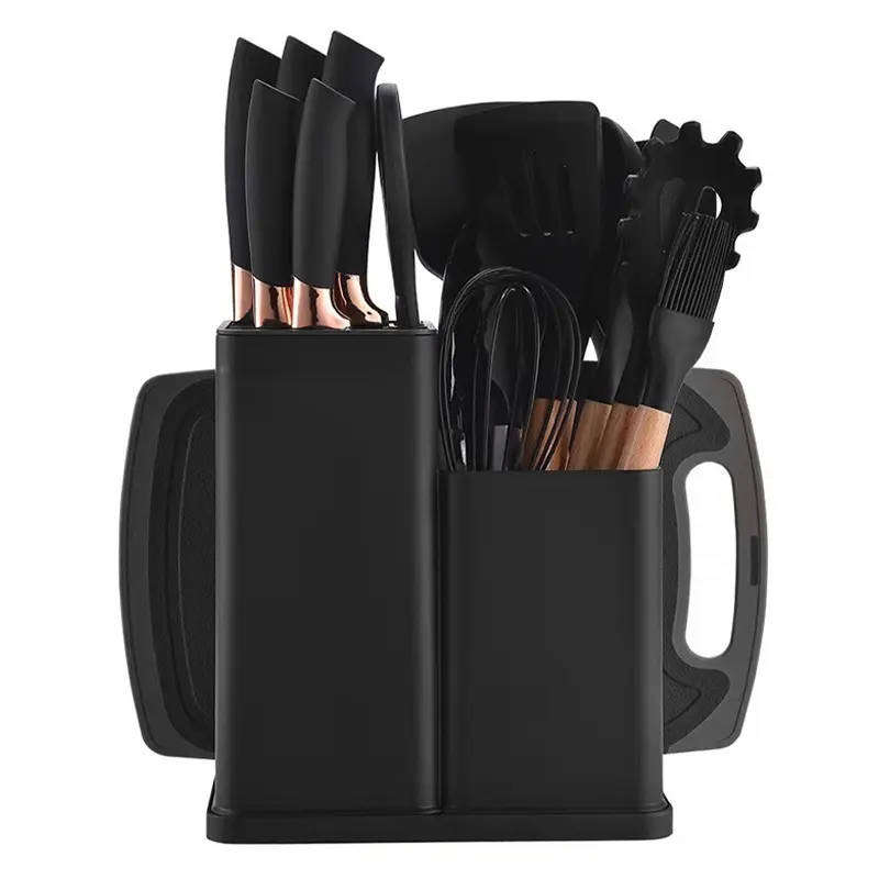 19 Piece Silicone Kitchen Utensil Set.(BLACK)
