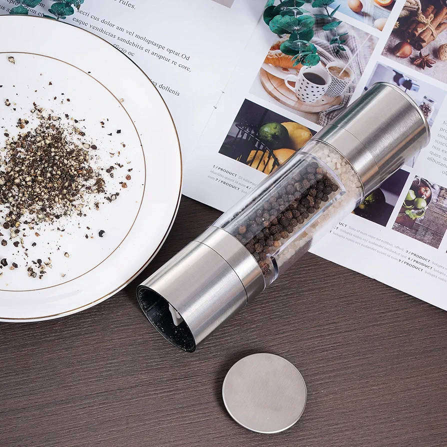 2 in 1 Salt and Pepper Grinder Stainless Steel Manual.