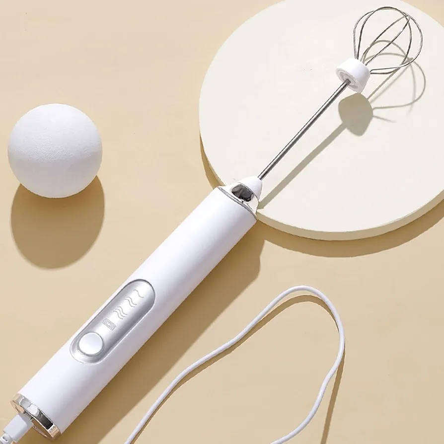 Handheld Milk Frother, Multifunctional Cordless Handheld Portable Electric Foam Maker(White)