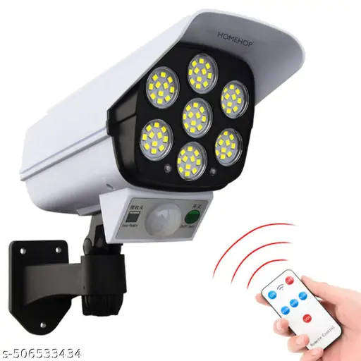 Solar Outdoor Security Light with Motion Sensor & Remote Control  3 Lighting Modes | Dummy Camera