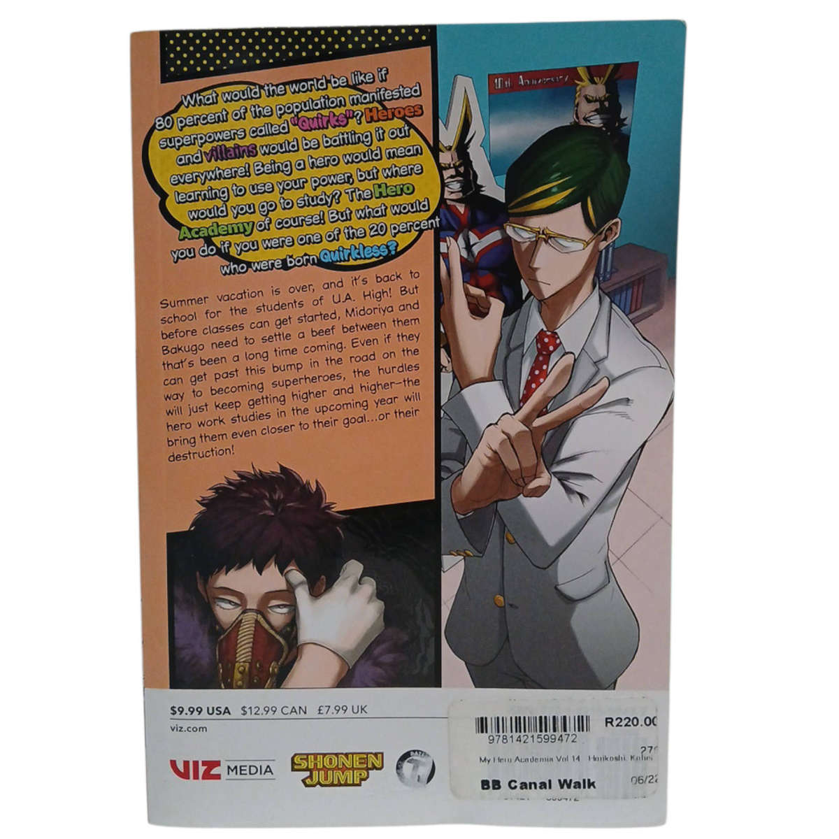 2014 My Hero Academia Volume 14 by Kohei Horikoshi Softcover