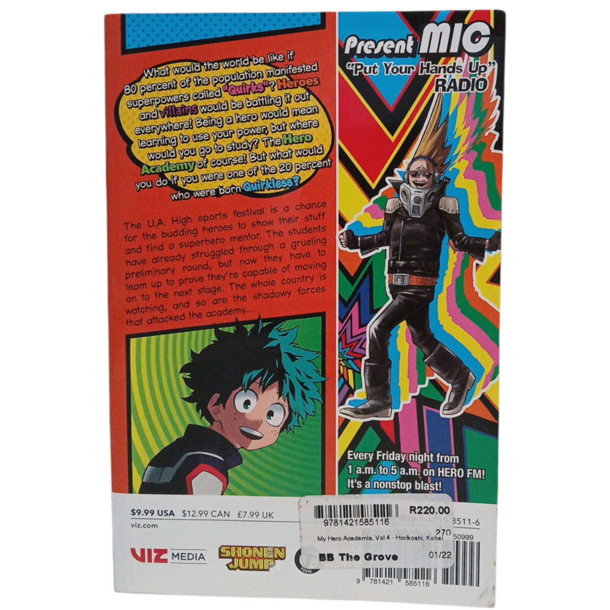 2014 My Hero Academia Volume 4 by Kohei Horikoshi Softcover