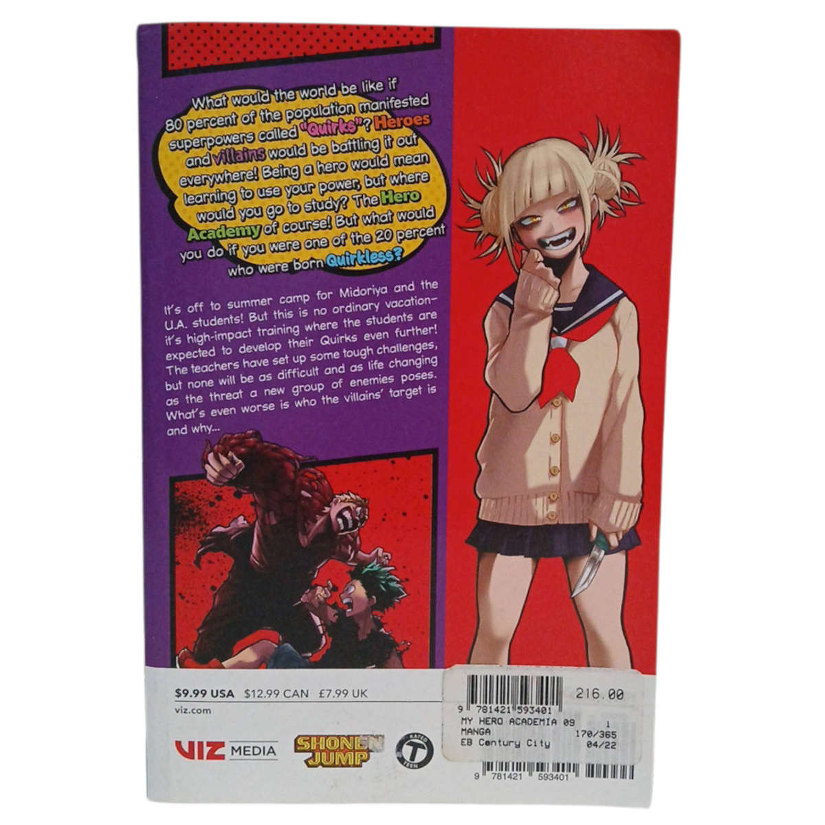2014 My Hero Academia Volume 9 by Kohei Horikoshi Softcover