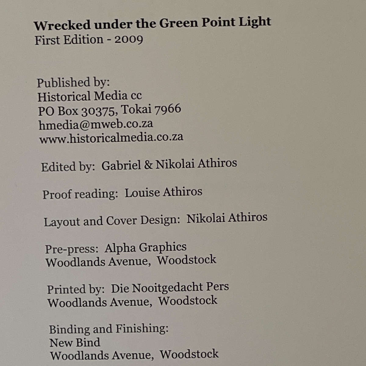 2009 Wrecked Under The Green Point Light By John T. Dimond Softcover